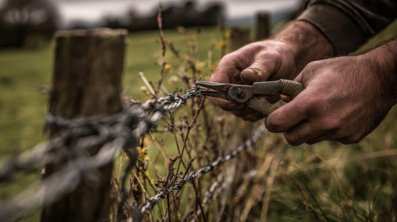 Barb Wire Fencing Repair detail